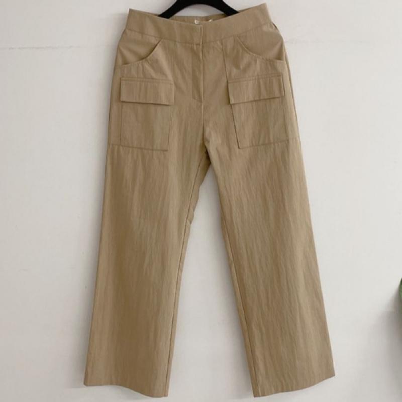 Honey J Women DoubLe Pocket Non Stretch Wide Cotton PantS S L
