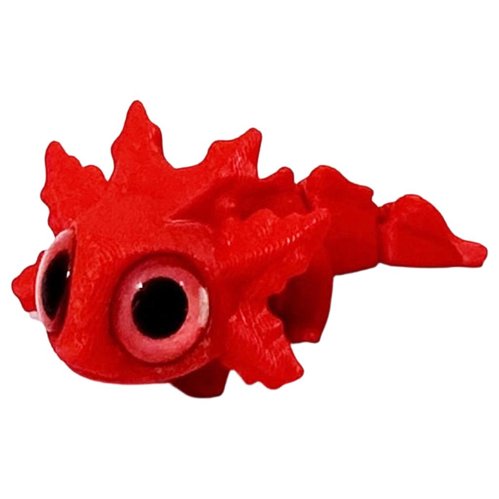3D Printed Salamander Keychain, Big Eyed Dragon With Movable Joints