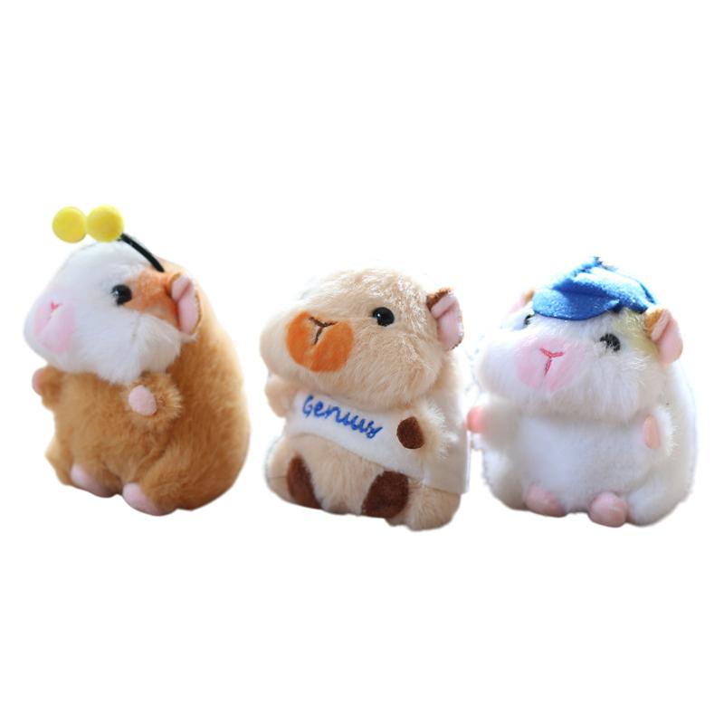 Chaveiro de Pelúcia Hamster de Desenho Animado Fofo Boneco de Animal de Pelúcia Chaveiro Porta-Chaves Chaveiro Pendente de Bolsa Decoração Pendente de Mochila Presentes