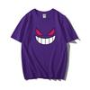 Pokmon Gengar Printing Tee Pure Cotton Tshirt Unisexs 2026 Summer Fashion Oversize Street Casual Y2k Tops Streetwear Clothing