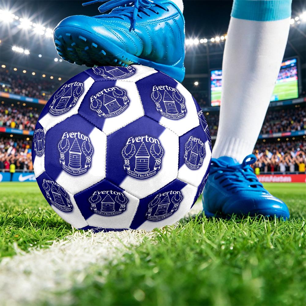 Balón de Fútbol Estampado del Everton Talla 5, Balón de Fútbol Antideslizante para Partido de Adultos, Souvenir para Aficionados al Fútbol