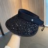 Shiny Empty Top Cap Summer Visor Cap Simple Sequin Sun Hat  Holiday