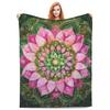 Mandala Joga Kwiat Bohemia Medytacja Natura Koc Koc Rzutowy Kocy Rzutowe na Kanapę Pościel Kocy Narzuta Pikowana Kołdra