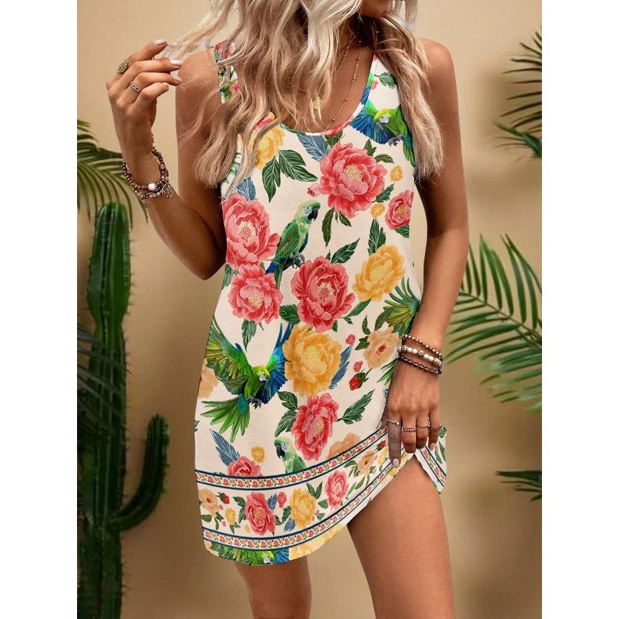

Повседневное винтажное женское летнее платье с тропическим цветочным принтом, Летние наряды для женщин, Наряды для отпуска, Женская одежда Y2k, Женская одежда, Футболки 2XS