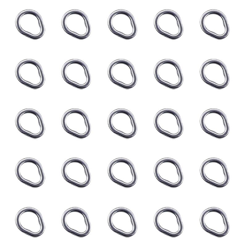 25Pcs Pear Shape Solid Fishing Rings High Strength Rustproof Fishing Split Link Fish Lures Connectors Easy To Use