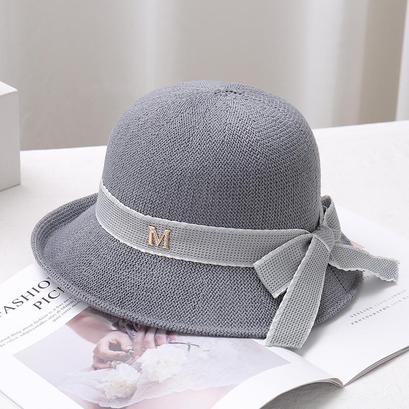 Women'S Flip Brim Bucket Hat Bow Ribbon Sun Hat Soft Breathable Korean Style Spring Summer Outdoor Travel Casual Sun Protection