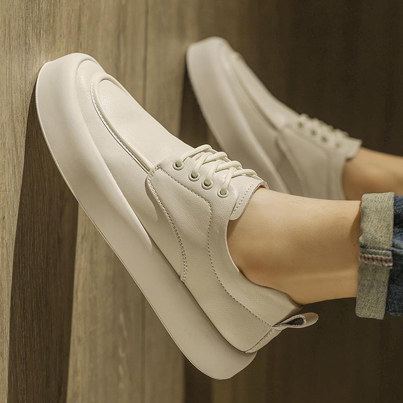 Fashion Men Lace-Up Sneakers Comfortable Vulcanize Shoe Outdoor Men Casual Skate Footwear Brand Male Flats Genuine Leather Fashion Shoes