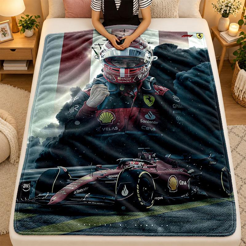 Flannel BlanketCharles Leclerc Warm Soft Throw Blanket for Indoor Sofa Bed Living Room Use