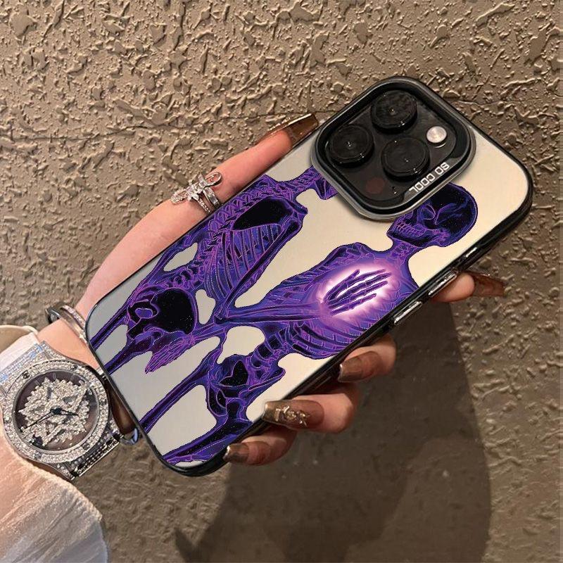 Purple Form Phone Pro Max Transparent Cover for iPhone 16 16E 15 14 13 12 11 Case Funda
