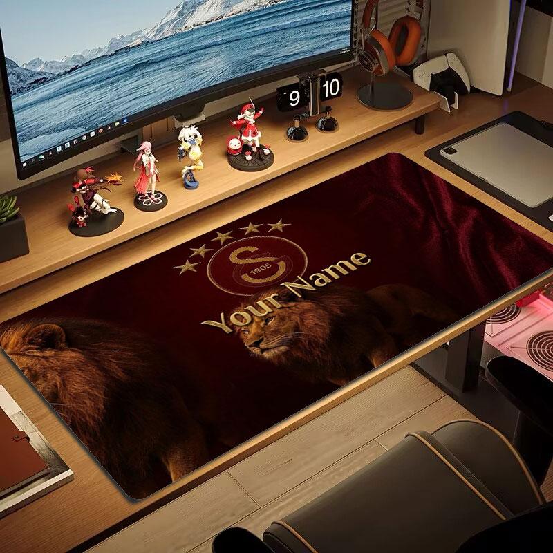Galatasaray S Custom Name Large Size Mouse Pad Large Gaming Table Cushion Non-slip Laptop Tablet Big Mousepad XXL Mat Mini PC Playmat With Lock Edge