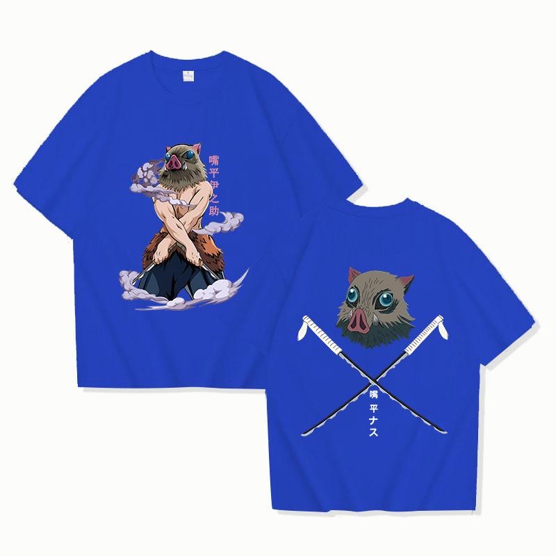New Hot Anime Hashibira Inosuke Printed Tshirts Women Men Fashion Casual Loose Round Neck Creative Personalized Tshirts