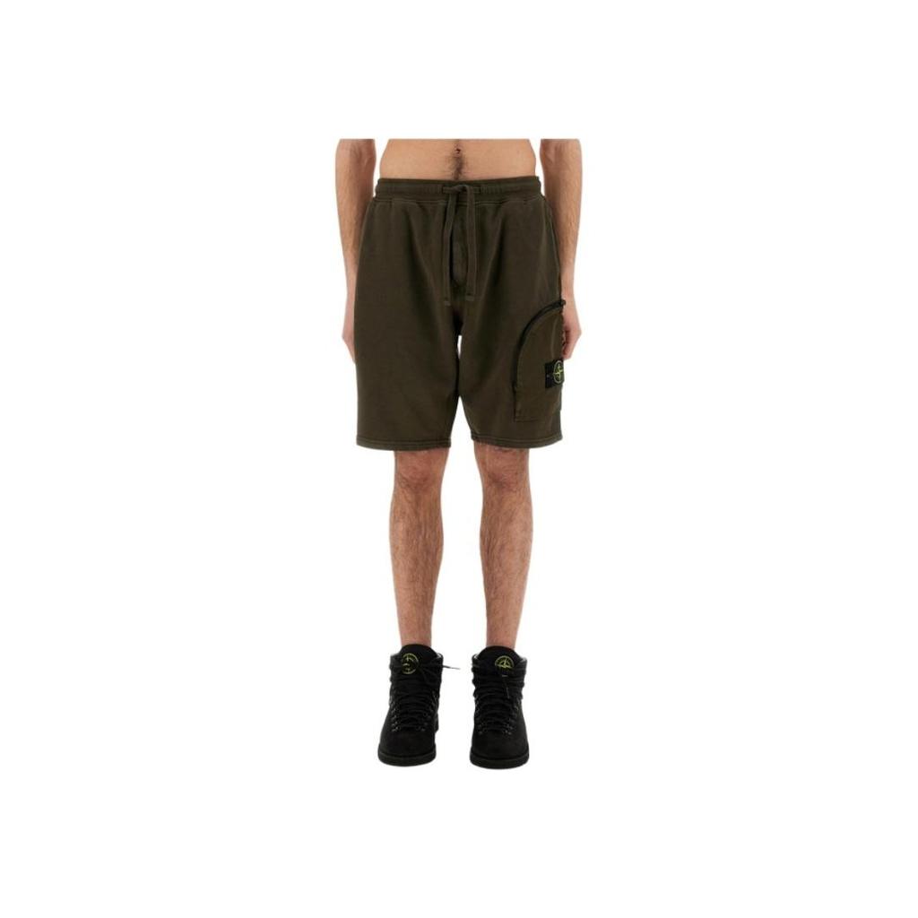 STONE ISLAND Logo Drawstring Casual Shorts Men Shorts Brown K1S156200002S0123-V0054