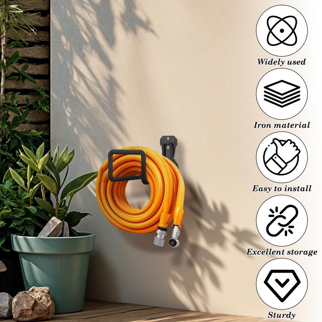 3Pcs Garden Hose Holder Metal Rust Resistant Water Hose Hanger Hanging Hose Reel Hooks Multi-purpose Outdoor Garden Storage Rack