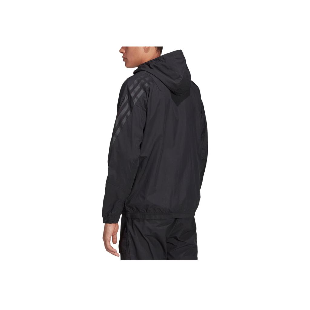 Adidas Essentials Woven Logo Hooded Jacket Men Outerwear Black H65370