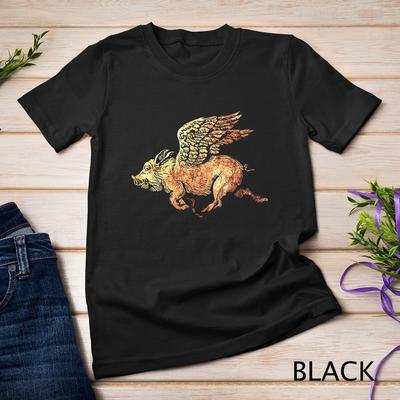 Pig Flying with Wings Fly Pig Lovers Unisex T-shirt