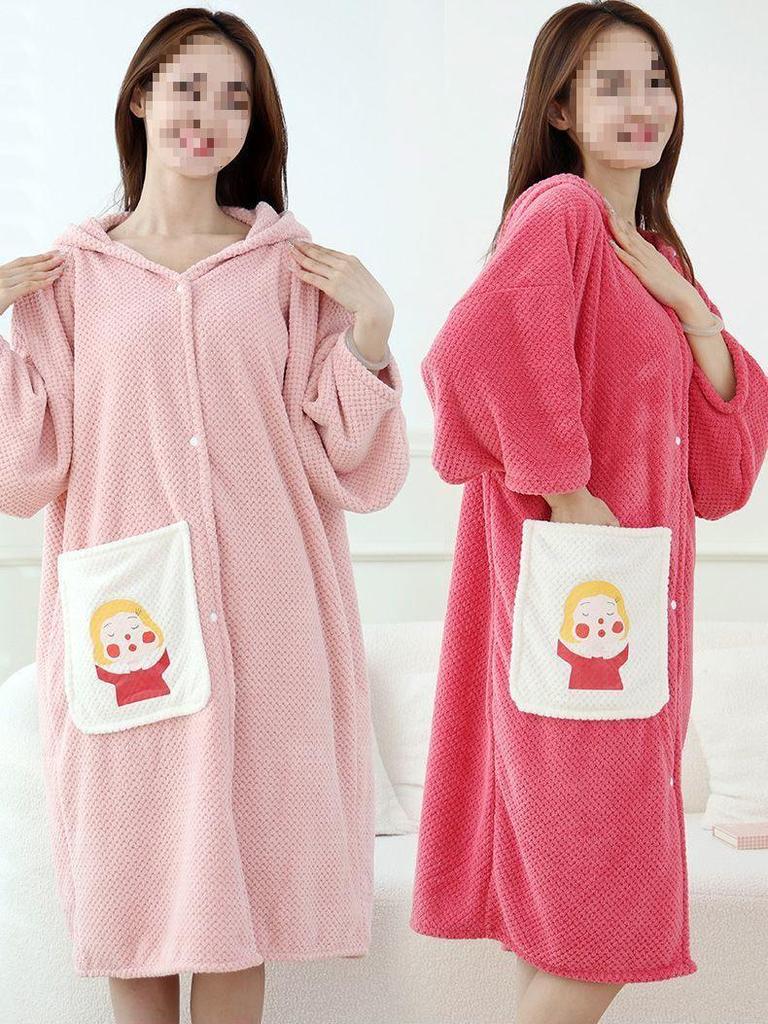 G5Z Hooded Adult Bathrobe: Wearable, Soft, Quick-Drying, Absorbent Bath Towel Skirt