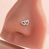European L-Shaped Rhinestone Heart Nose Ring Stud with Micro-set Zirconia