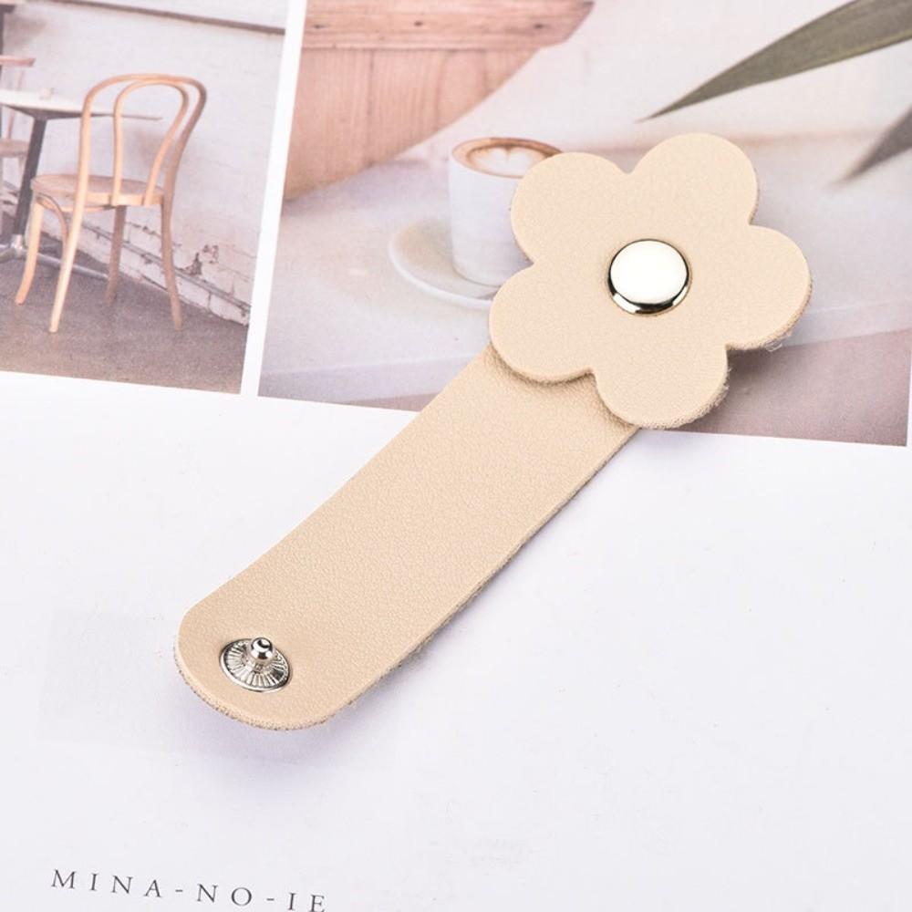 Leather Flower Cable Winder Portable Data Cable Ties Data Cable Protector Clips  Earphone Cord