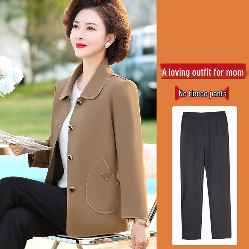 Hengyuanxiang Women's Plus Size Spring/Autumn Jacket for Middle-Aged & Elderly – Fashionable Outerwear