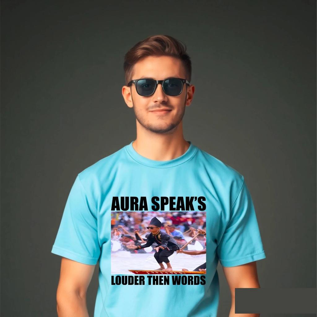 Aura Speaks Louder Than Words T-Shirt Aura Farming Cool Kid Trend Dance Viral