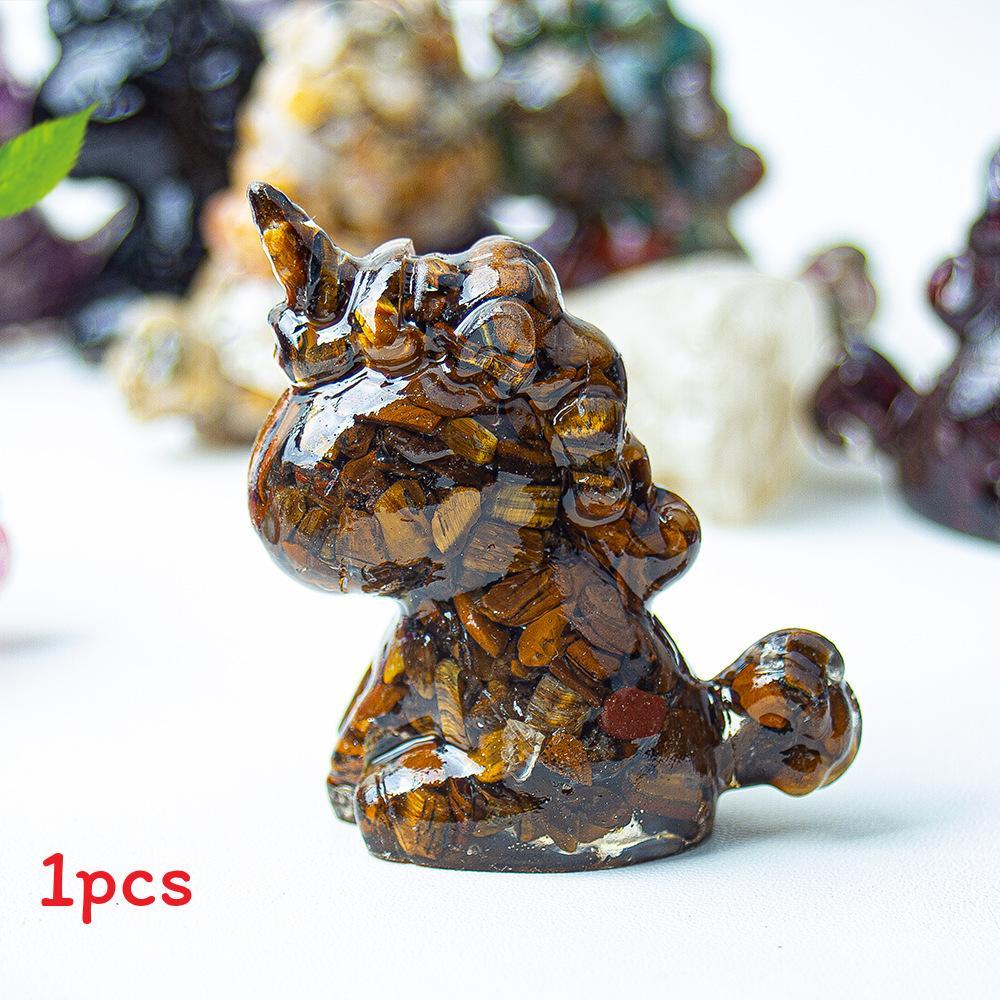 Unicorn Resin Figurine With Handcrafted Crystal Texture For Home Decor And Giftgiving