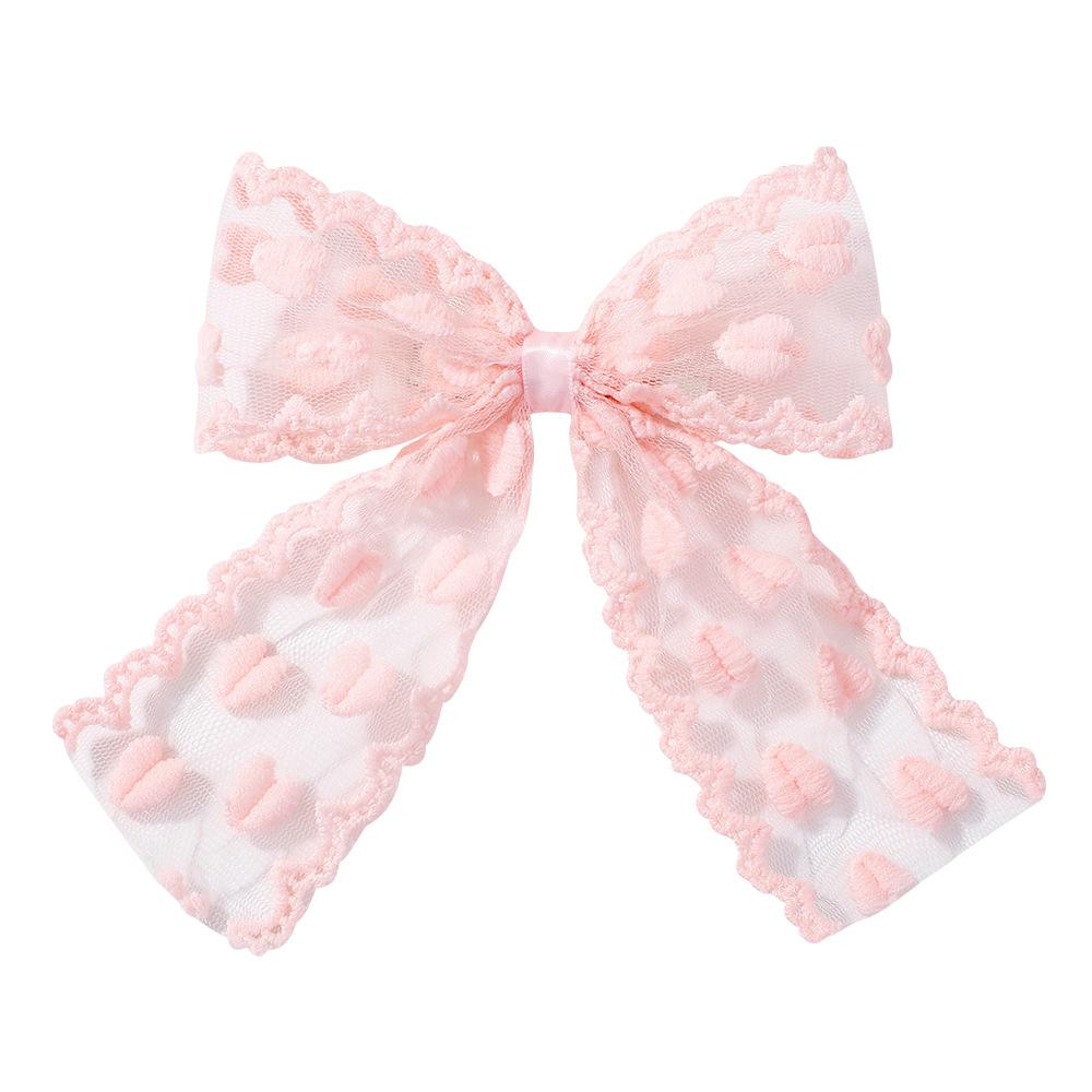 Children'S Embroidery Mesh Lace Bow Princess Hairpin Fabric Hair Accessories Girls Headgear 4459