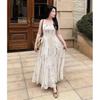 Plus Size Retro French Floral Camisole Dress & Long Sleeve Knit Cardigan Set for Women