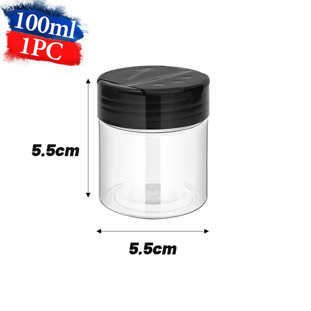 Transparent Seasoning Jars with Shaker Lids Salt Pepper Shaker Bottles Spices Condiment Storage Boxes Powder Storage Container