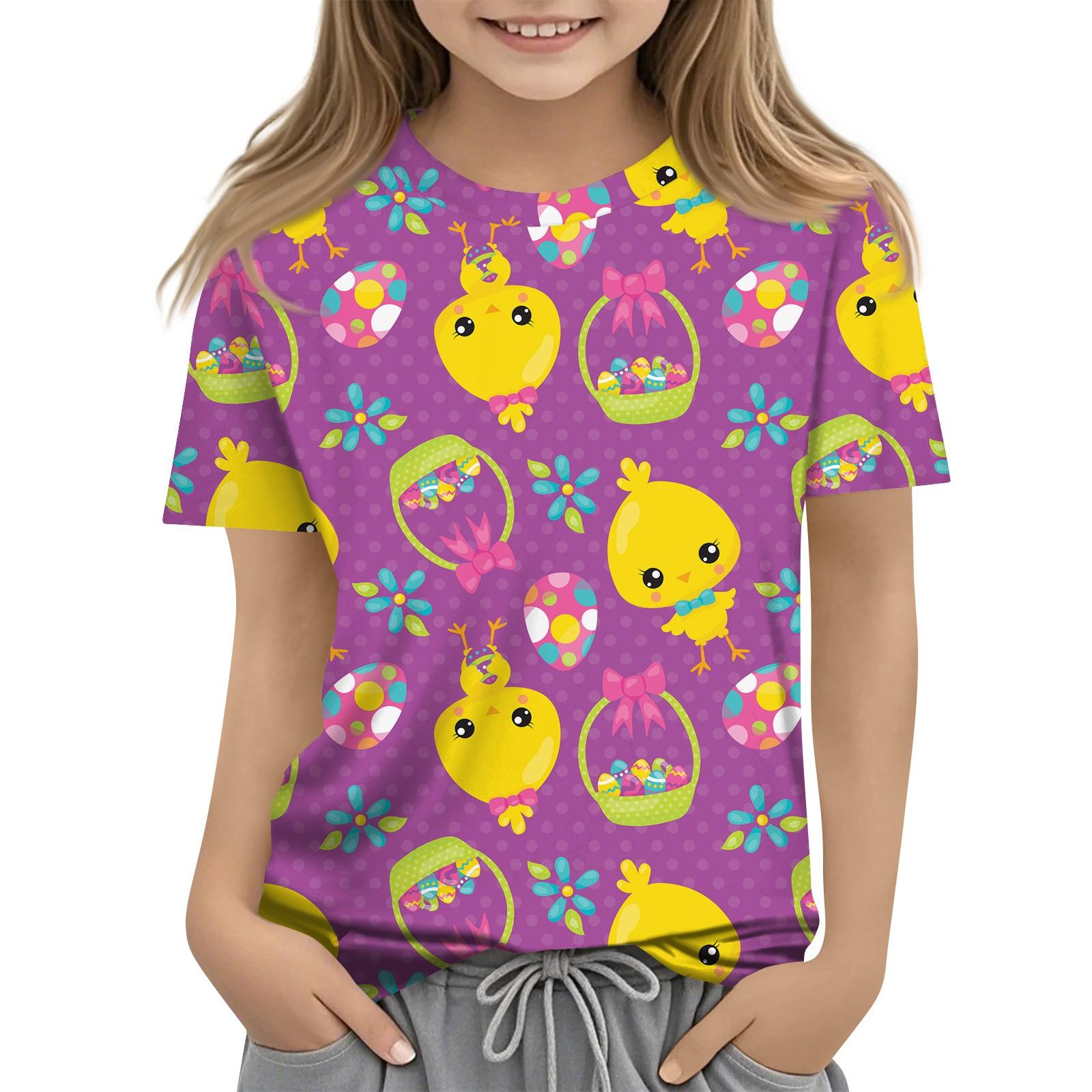 

Детская модная повседневная футболка с коротким рукавом и круглым вырезом с растительным принтом 160