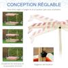 Sabbiera in Legno per Bambini con Coperchio, Set Gioco Sabbiera per Bambini, Giardino Esterno con Tettoia Regolabile, Telo di Fondo, Sedile, Bacinella in Plastica