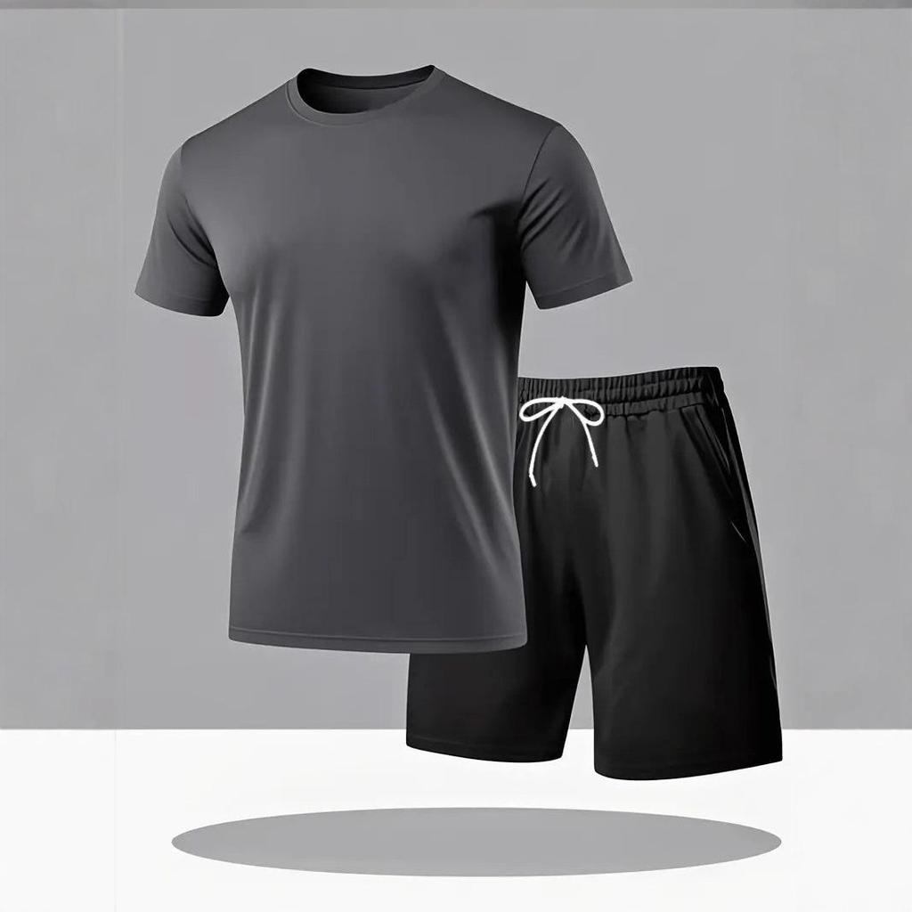 Men's European-Style Summer Casual Set: Trendy Short-Sleeved T-Shirt and Shorts, 2025 New Loose Two-Piece Sportswear
