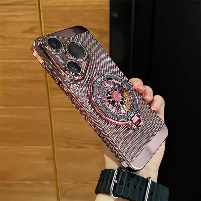 

Магнитный кронштейн-гироскоп Подходит для чехла для мобильного телефона Huawei Pura70pro Рассеивание тепла Network Mate60PRO Гальваническое защитное покрытие P40 розовый