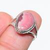 Natural Rhodochrosite Gemstone 925 Solid Sterling Silver Jewelry Ring S.7 H6M88