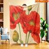 1pc 2D Flat Printing Spring And Summer New Arrival Red Poppy Flower Theme Digital Print Blanket, All-Season Use, Casual Throw, 100% Polyester Fiber So