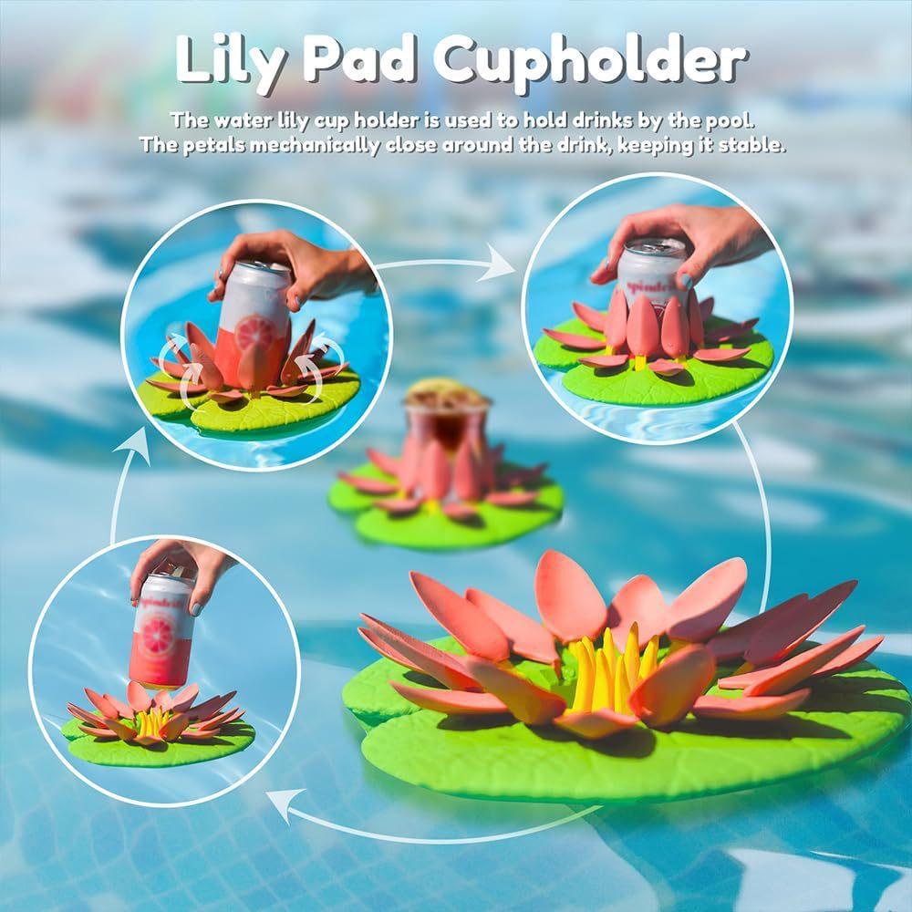 Lily Pad Cupholder Water Lily Pool Cup Holder Lotus Flower Floating Cup Holder