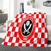 Sheffield Team Crest Flannel Blanket, Soft Polyester, Modern Design, All-Season for Camping, Travel, Gifts for holidays or birthdays