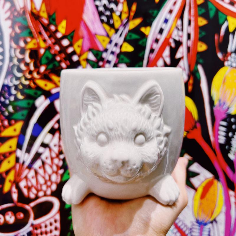 

Кружка керамическая белая в форме кошки, шагающая, персонализированная ваза для кофе, подарок на день рождения, в скандинавском стиле, мягкая, очаровательная, лечебная, украшение для рабочего стола 480ml