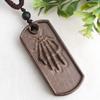 Handmade Wooden Pendant Necklace Ethnic Boho Style Long Chain Leaf Design Natural Women