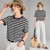 Women's Tencel Silk Blend Classic Striped T-Shirt