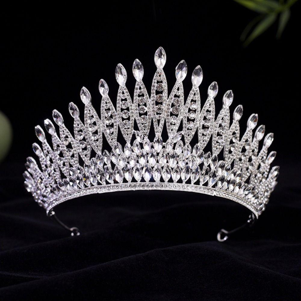 Elegant Baroque Queen Tiaras Luxury Bridal Headwear Rhinestone Diadem  Wedding Party Supplies
