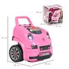 Children's Motor Set with Tools, 61 Pieces, Steering Wheel, Horn, Headlights, Storage Box and Wheels, 40x39x47 Cm, Pink