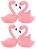 Flamingo Miniature, Showpiece For Home Décor, Car Dashboard, Pink - 4 Piece