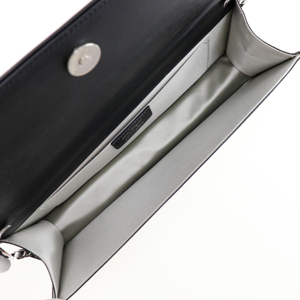 Salvatore Ferragamo ChainShoulder Shoulder Bag 21-4384 2-way Clutch Black Enamel Women Used