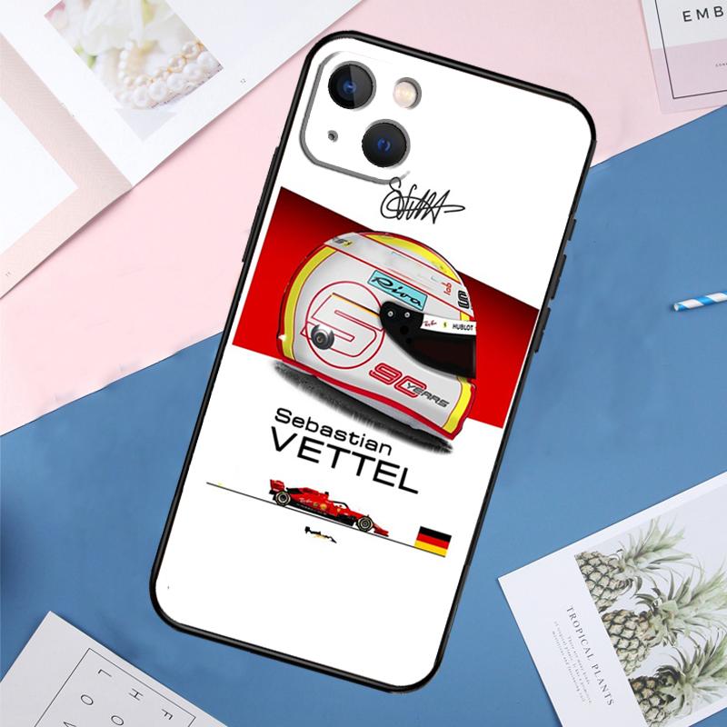 Vettel Helmet Phone Case For iPhone 11 14 15 16 Pro Max 13 12 Mini XS X XR Plus Protection Cover