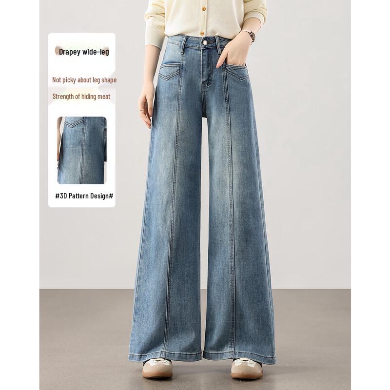 TERRE BLEUE Women s Retro Loose Flare Jeans 30