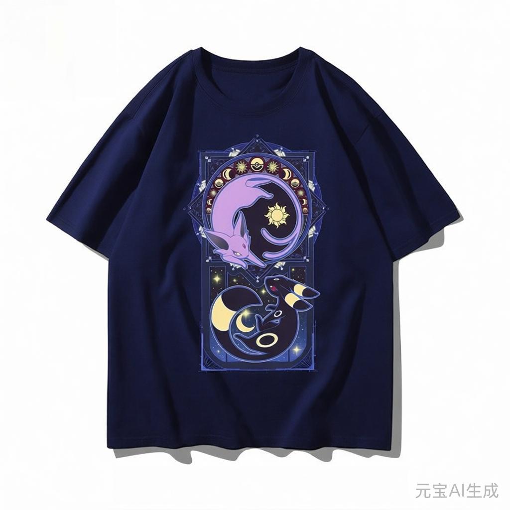 Pokemon T-Shirt Herren Reine Baumwolle Lässig Rundhals T-Shirt Kurzarm Kleidung Sommer Sport Lässig Kurzarm Oberteil