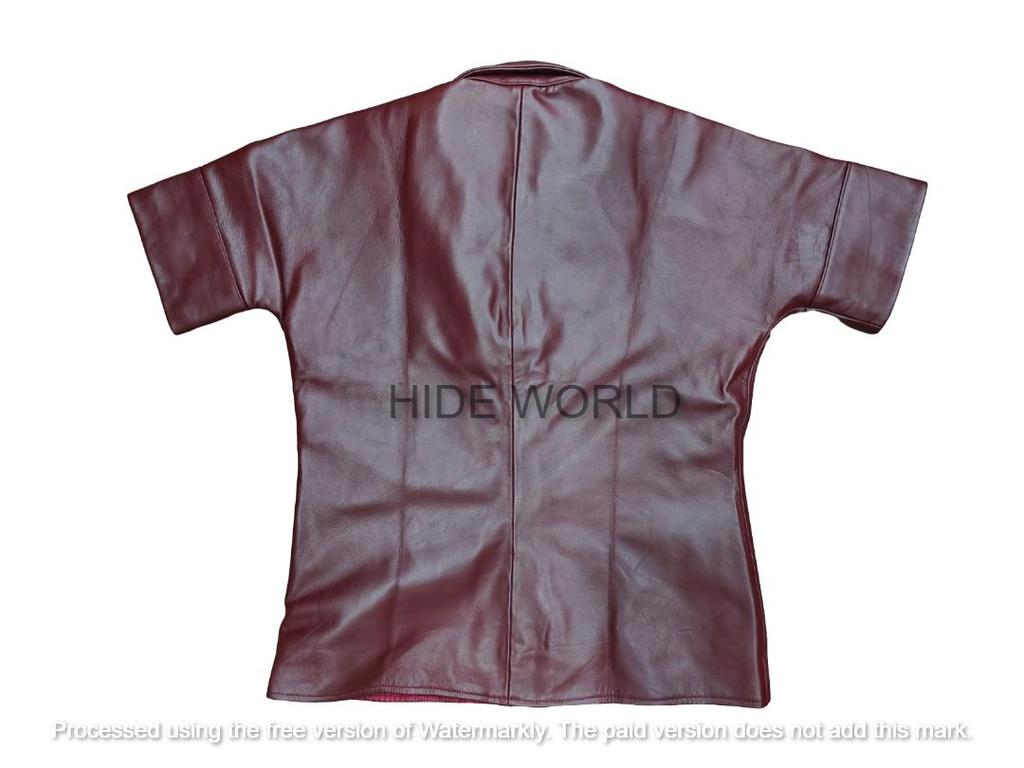 Burgundy Women Soft Leather Shirt Real Lambskin Handmade Stylish Formal Casual