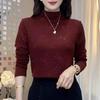 Women's Elegant Rhinestone Half-High Collar Fleece Shirt for Autumn/Winter