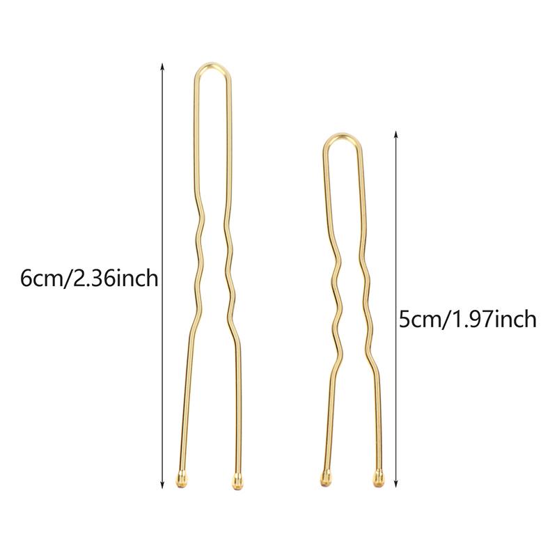 100 Piezas/Bolsa 5cm/6cm Horquillas para el Cabello de Aleación en Forma de U Pinzas Onduladas para el Cabello Pasadores Metálicos Simples Pasadores Herramientas para Peinado de Novia Horquillas
