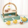 Children's Afternoon Tea Set: Wooden Pretend Play with Teapot, Dessert, Cake, Biscuits for Parent-Child Interaction